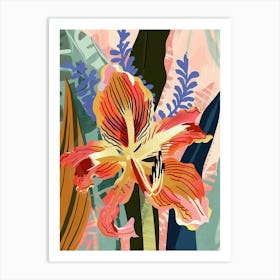 Colourful Flower Illustration Amaryllis 7 Art Print