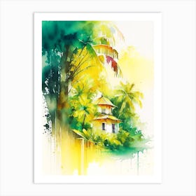 Jamaica Watercolour Pastel Tropical Destination Art Print