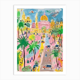 Delhi, Dreamy Storybook Illustration 3 Art Print