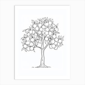 Peach Tree Minimalistic Drawing 4 Art Print