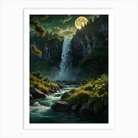 Waterfall In The Forest 7 Art Print