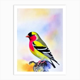 American Goldfinch Watercolour Bird Art Print