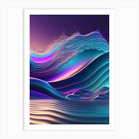 Waves, Waterscape Holographic 1 Art Print