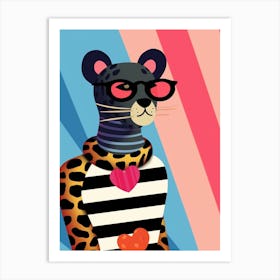 Little Panther 3 Wearing Sunglasses Art Print