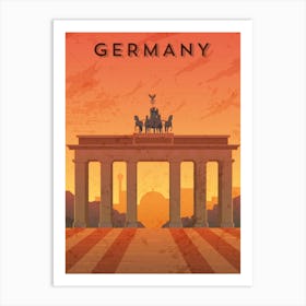 Germany, Berlin — Retro travel minimalist poster Art Print