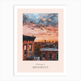 Mornings In Brooklyn Rooftops Morning Skyline 3 Art Print