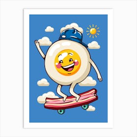 Funny Fried Egg Art Print