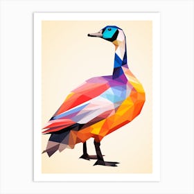 Colourful Geometric Bird Canada Goose 3 Art Print