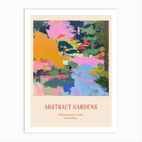 Colourful Gardens Portland Japanese Garden Usa 4 Red Poster Art Print