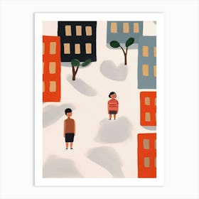 San Francisco, California Scene, Tiny People And Illustration 1 Art Print