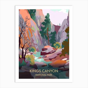 Kings Canyon National Park Travel Poster Matisse Style 4 Art Print