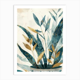 Gold And Blue 5 Art Print