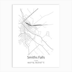 Smiths Falls,Canada Minimalist Map Art Print