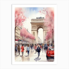 Champs-Elysées Avenue. Paris. The atmosphere and manifestations of spring. 4 Art Print