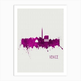 Venice Italy City Purple Art Print