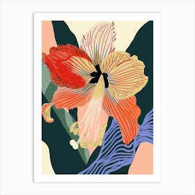 Colourful Flower Illustration Amaryllis 4 Art Print