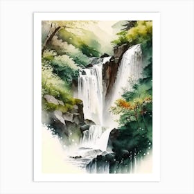 Shiraito Falls, Japan Water Colour  Art Print