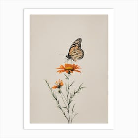 Monarch Butterfly On A Flower Art Print