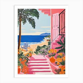 Malibu Beach, California, Matisse And Rousseau Style 1 Art Print