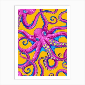 Octopus Seamless Pattern Art Print