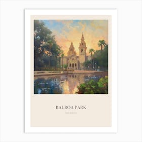 Balboa Park San Diego 3 Vintage Cezanne Inspired Poster Art Print