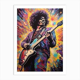 Jimi Hendrix Vintage Psycedellic 3 Art Print