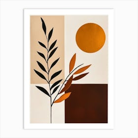 Abstract Leaf And Sun Art Print