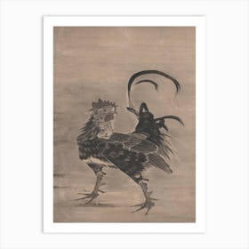 Roosters, Hen, And Chicks, Itō Jakuchū Art Print