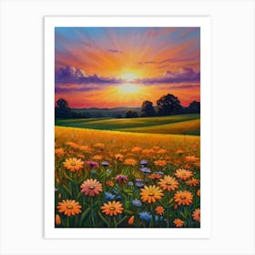 Sunset In The Field 19 Art Print