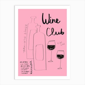 Pink Wine Club Art Print Art Print