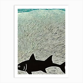 Requiem Shark Linocut Art Print