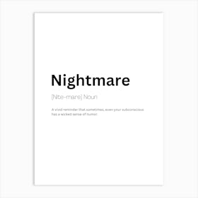 Nightmare Definition Meaning Art Print