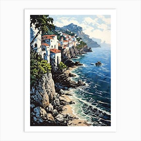 Of A Village On The Coast Art Print