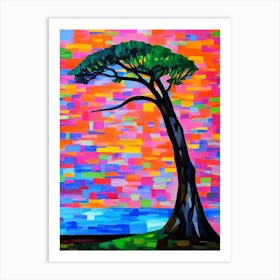 Bald Cypress Tree Cubist 2 Art Print