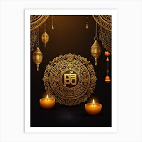 Hindu Festival Background Art Print