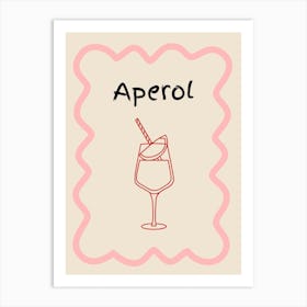 Aperol Doodle Poster Pink & Red Art Print