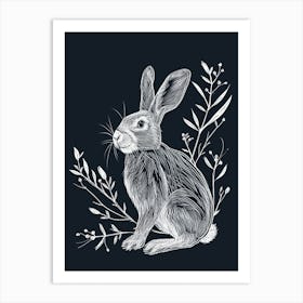 Netherland Dwarf Rabbit Minimalist Illustration 4 Art Print