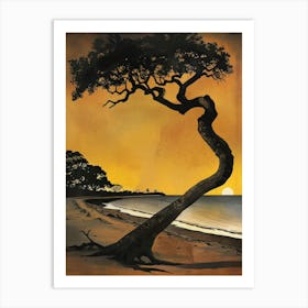 Tree At Sunset Art Print