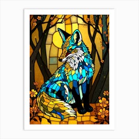 Stained Glass Fox 5 Art Print