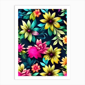 Seamless Floral Pattern 4 Art Print