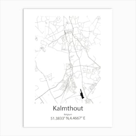 Kalmthout,Belgium Minimalist Map Art Print