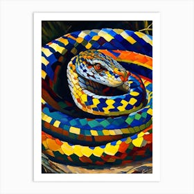 Many Banded Krait Snake Painting Art Print