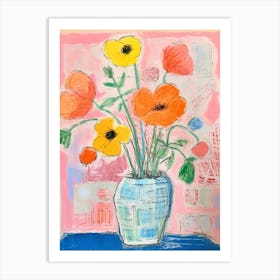 Flower Painting Fauvist Style Portulaca 2 Art Print