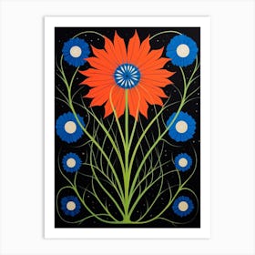 Nigella 7 Hilma Af Klint Inspired Flower Illustration Art Print