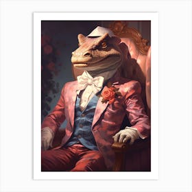 Lizard In A Suit Art Print