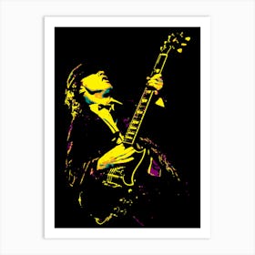 Angus Young Australian Guitarist Legend in Pop Art Illustration Art Print