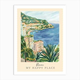 My Happy Place Monaco 3 Travel Poster Art Print