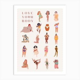 Love Your Body Poster In Colors Art Print