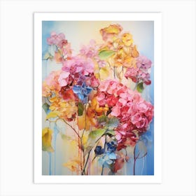 Abstract Flower Painting Hydrangea 1 Art Print