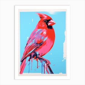 Andy Warhol Style Bird Cardinal 3 Art Print